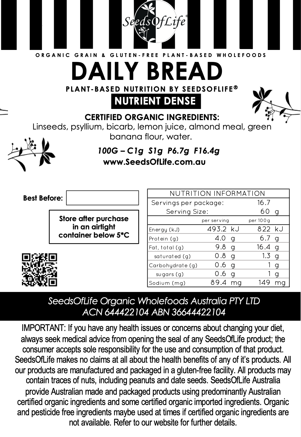 LOW CARB DAILY BREAD
