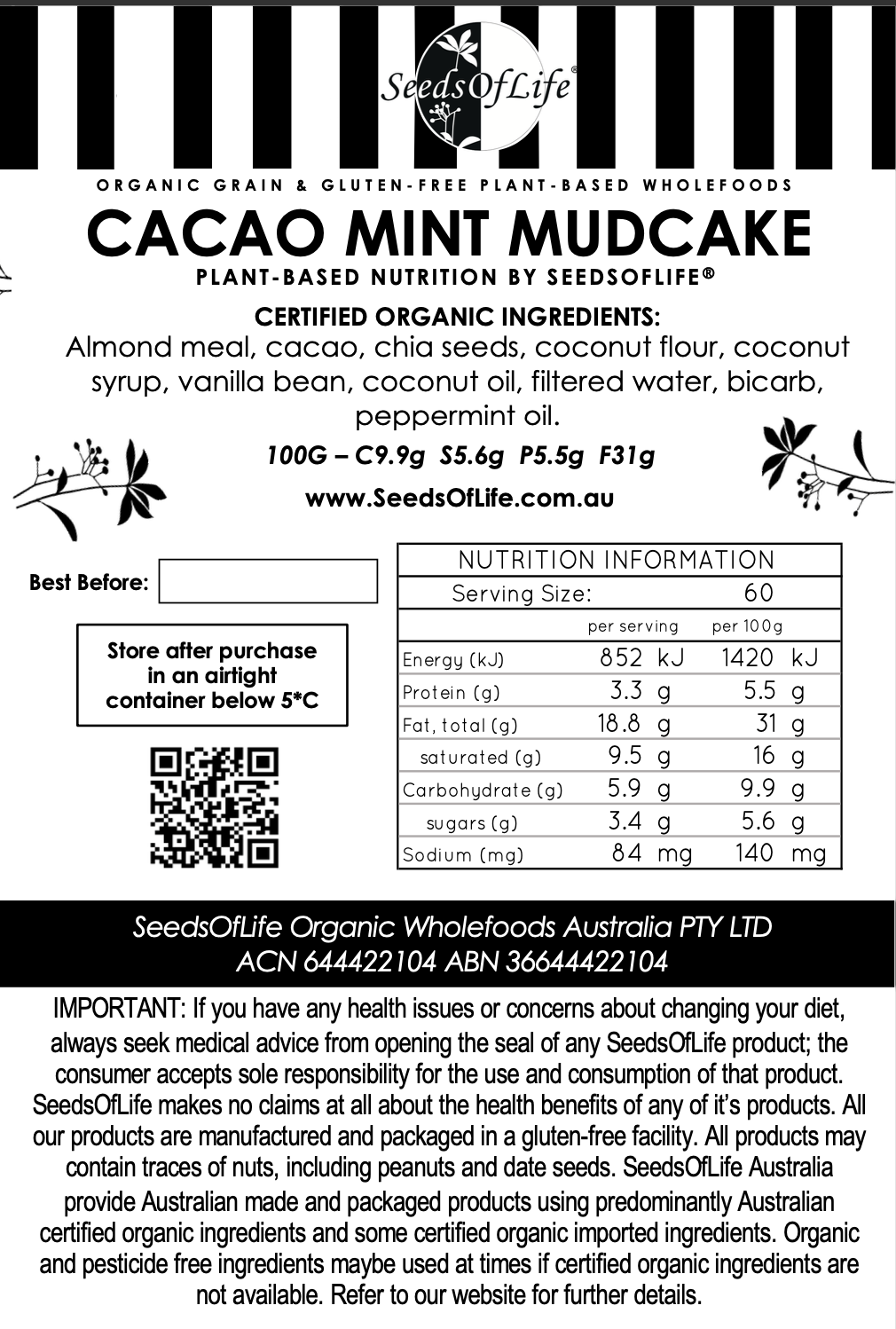 LOW CARB CACAO MINT MUDCAKE