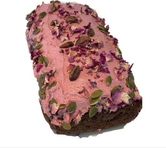 PISTACHIO & ALMOND WITH BEETROOT FROSTING