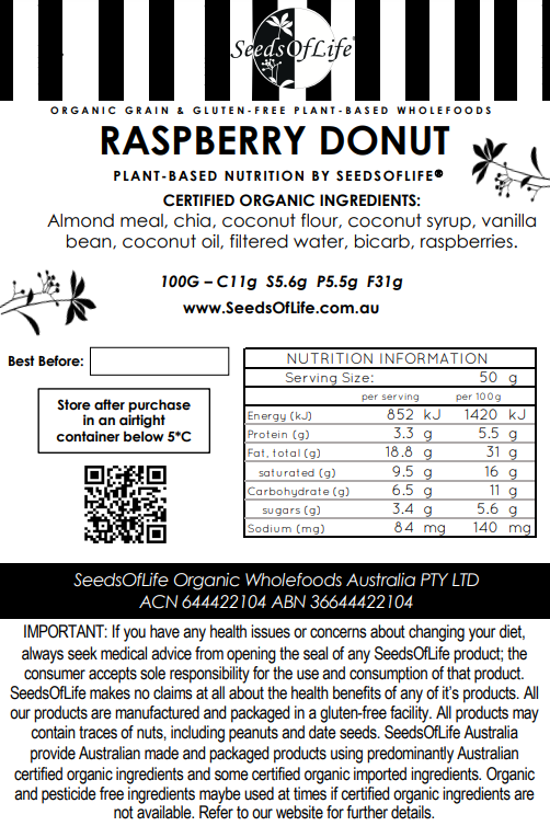 RASPBERRY MUDCAKE DONUT 80g LOW CARB