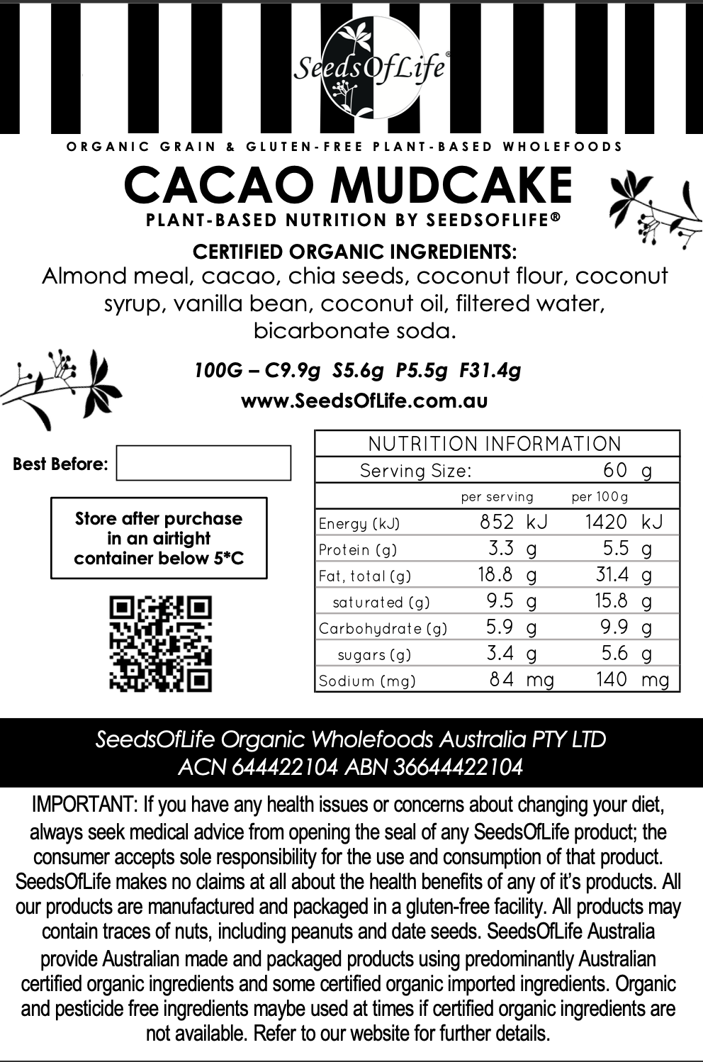 LOW CARB CACAO MUDCAKE DECORATED