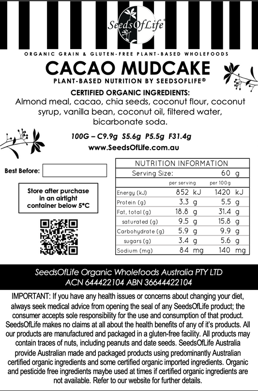 LOW CARB CACAO MUDCAKE DECORATED WITH CHOCOLATE GANACHE - "HEART SHAPE"