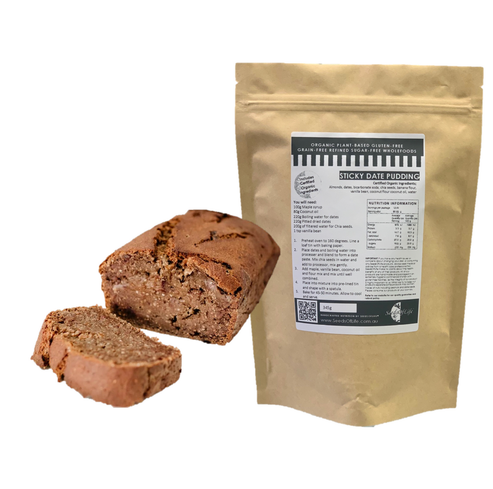 PREMIX STICKY DATE PUDDING- 345g – Organic Infusion