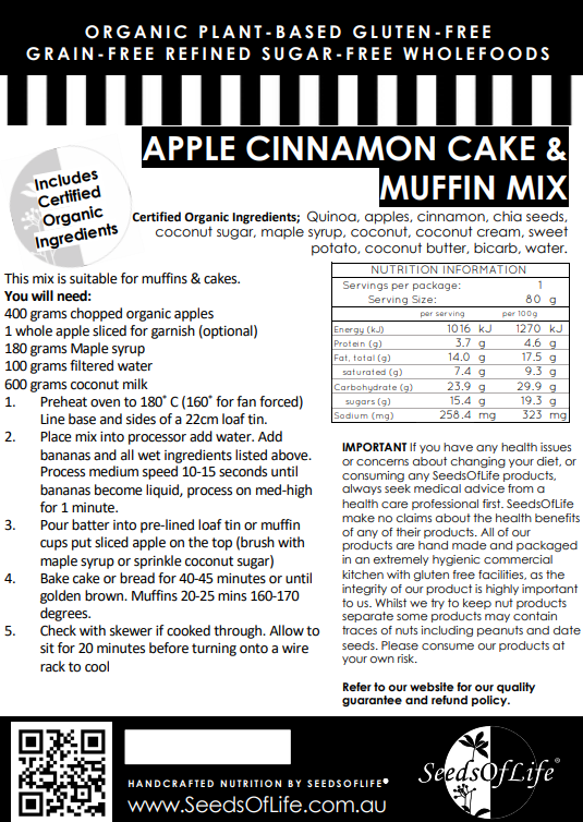 PREMIX APPLE & CINNAMON MUFFINS OR TEA CAKE