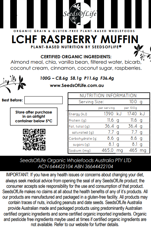 LOW CARB RASPBERRY MUFFIN 120g x 6